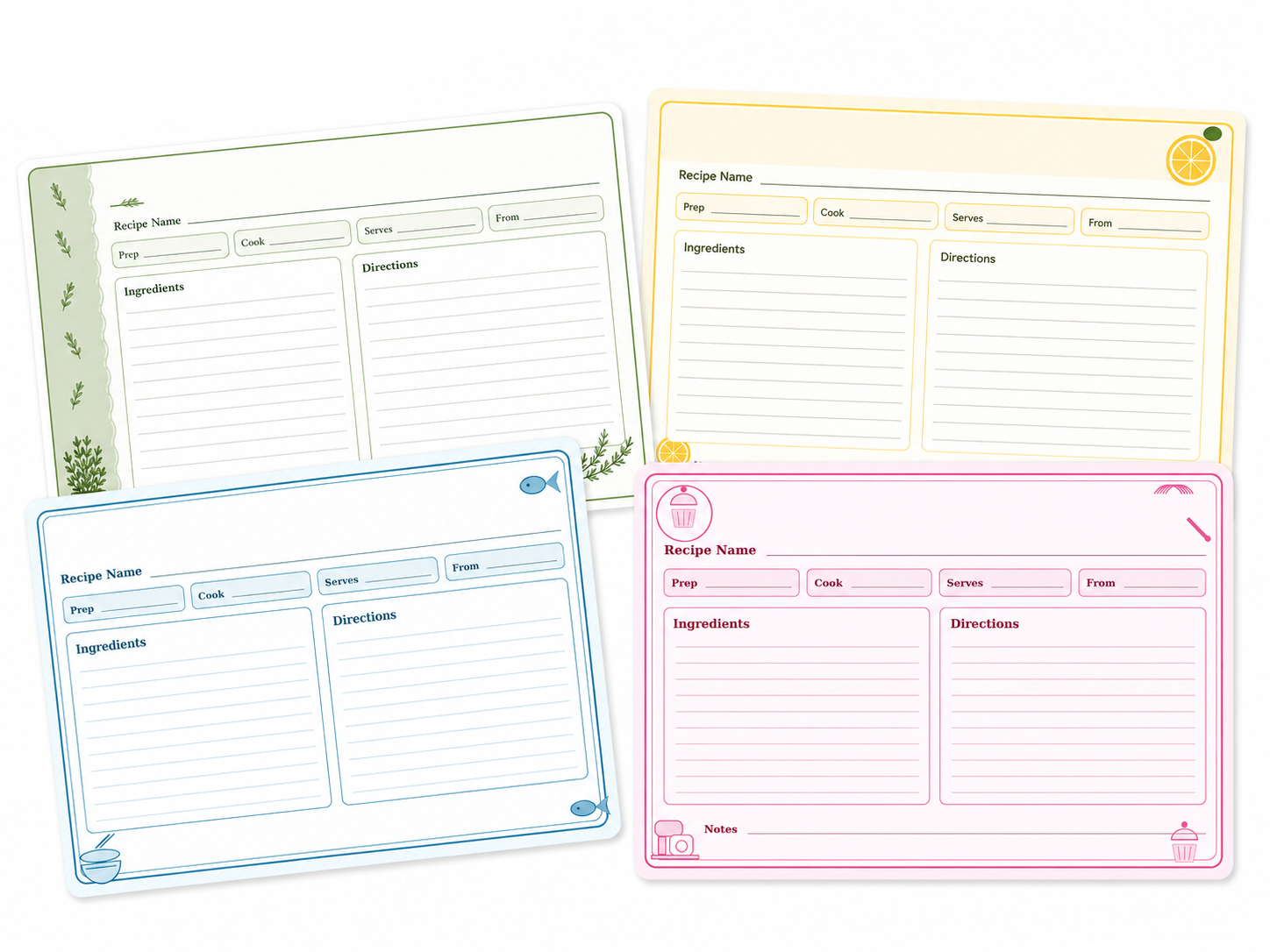 Pack 1: Simple Recipe Cards preview