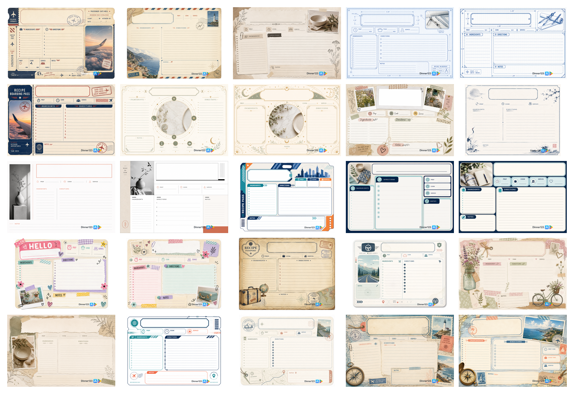 All 25 Creative Recipe Card designs