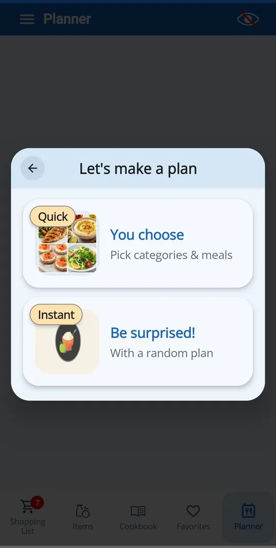 Dinner123 plan
