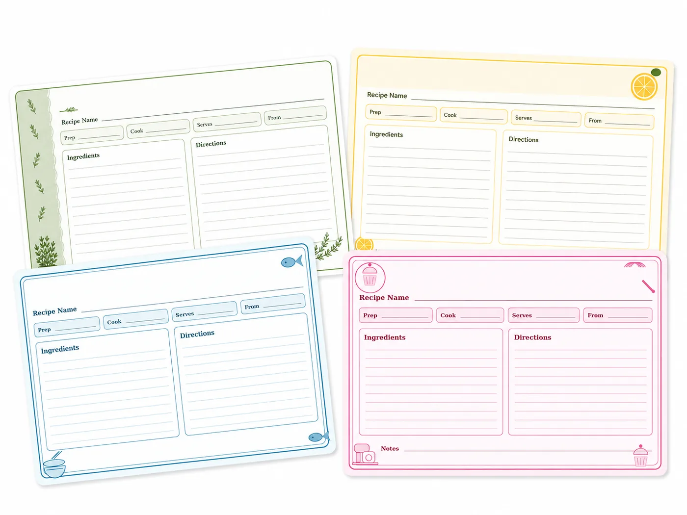 Pack 1: Simple Recipe Cards preview