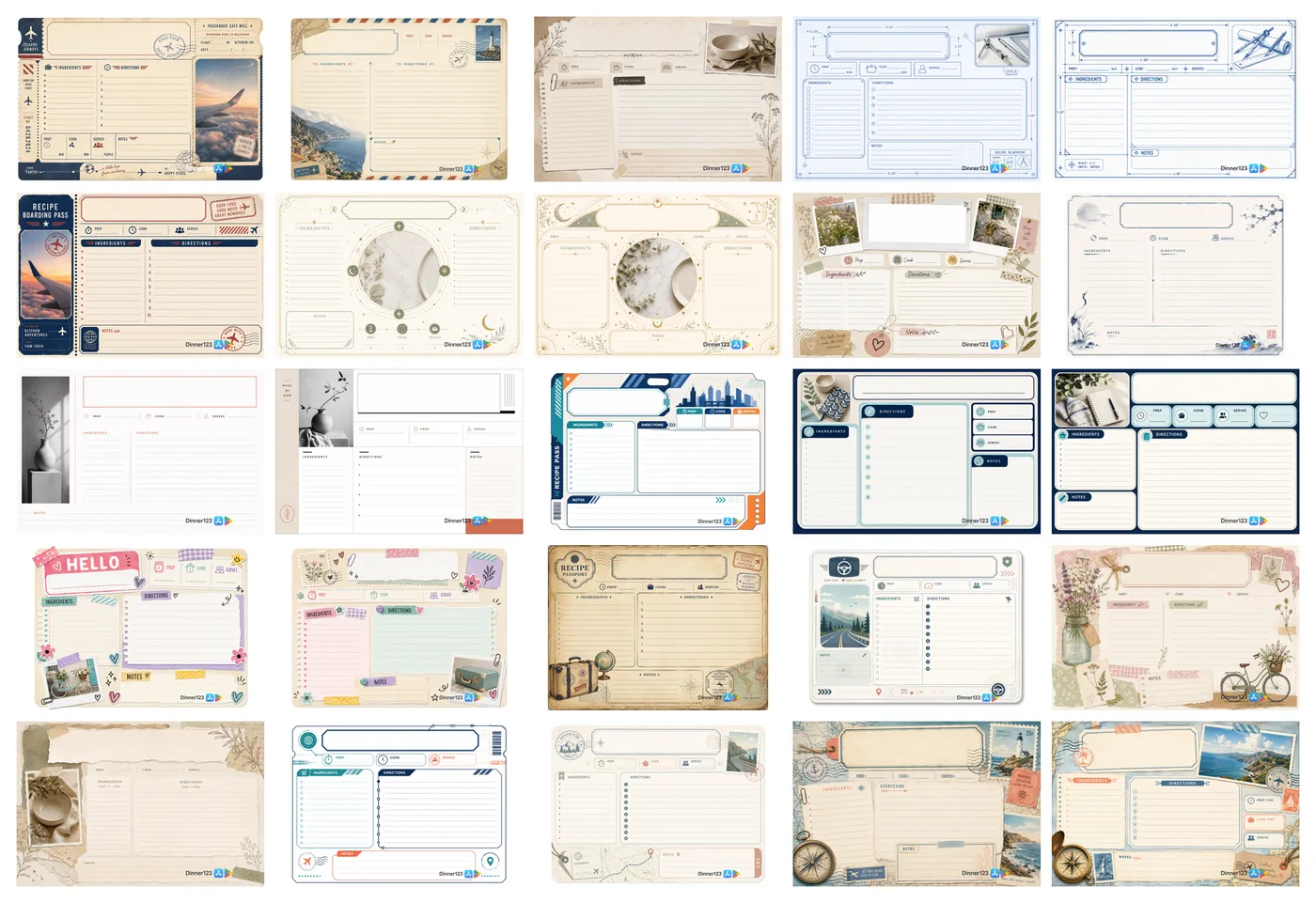 All 25 Creative Recipe Card designs