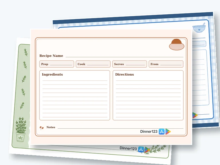 Pack 1: 5×7 Simple Recipe Cards preview