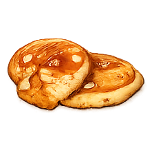 Small golden pan-fried cakes with a light syrup glaze