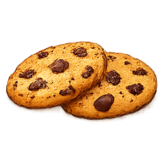 Two chocolate chip cookies