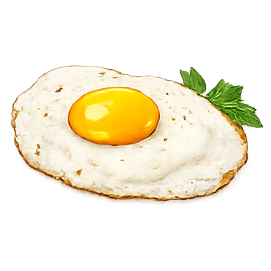 Fried egg with a runny yolk