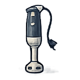 Compact immersion blender stored in a kitchen drawer