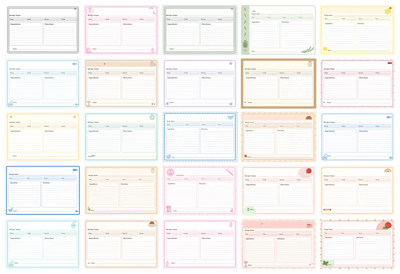 All 25 Simple Recipe Card designs