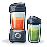 Compact personal blender with single-serving cups
