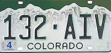 Colorado license plate