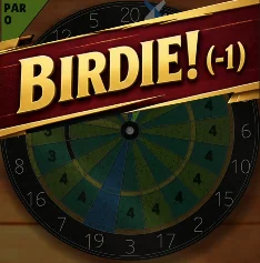 Golf Darts illustration showing a birdie score of minus one.