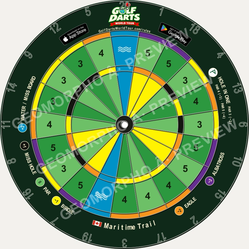 Maritime Trail golf dartboard design