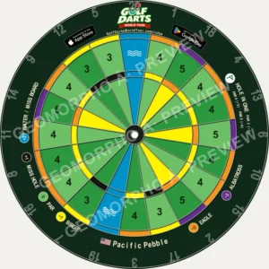 Pacific Pebble color-coded dartboard