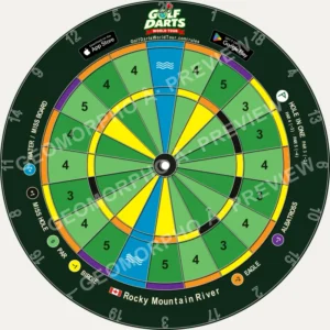 Rocky Mountain River color-coded dartboard