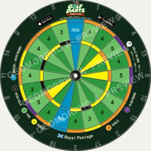 Royal Postage color-coded dartboard