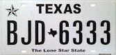 Texas license plate
